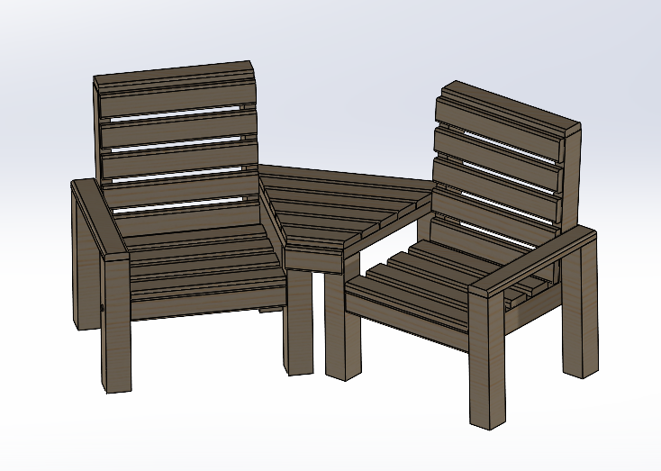 CAD representation of Jack and Jill seat